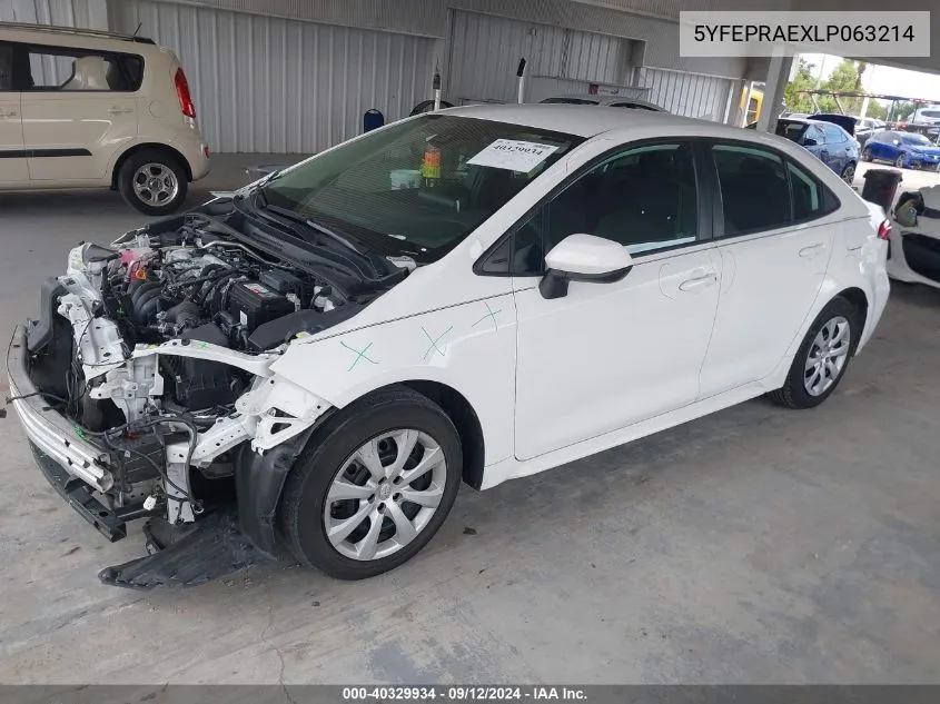 5YFEPRAEXLP063214 2020 Toyota Corolla Le