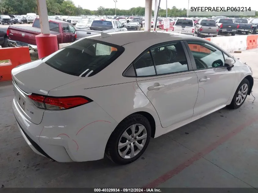 5YFEPRAEXLP063214 2020 Toyota Corolla Le