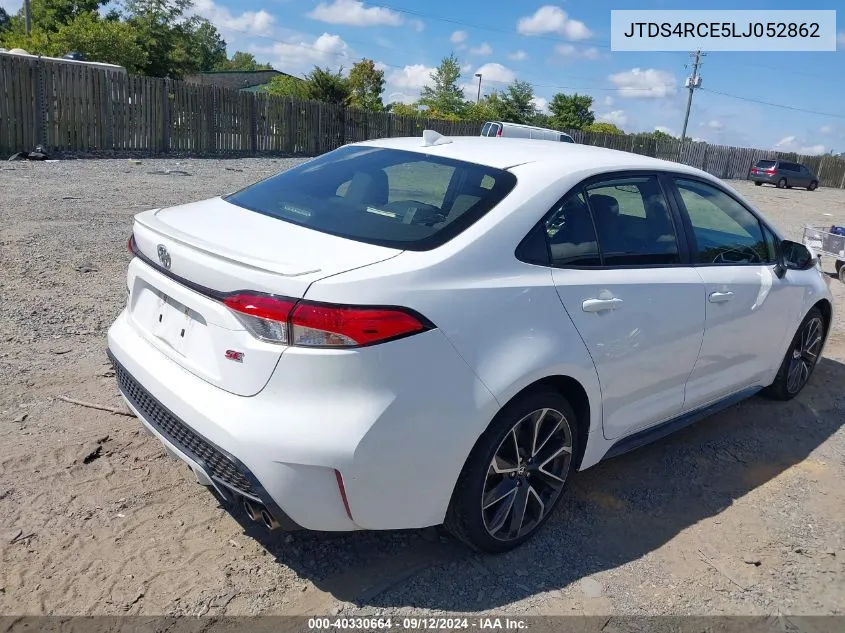 2020 Toyota Corolla Se VIN: JTDS4RCE5LJ052862 Lot: 40330664