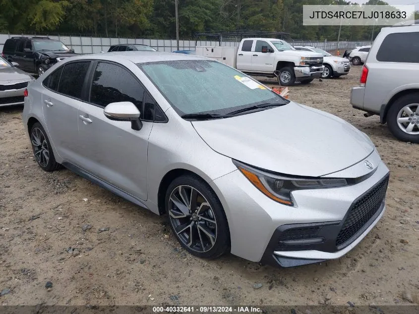 2020 Toyota Corolla Se VIN: JTDS4RCE7LJ018633 Lot: 40332641