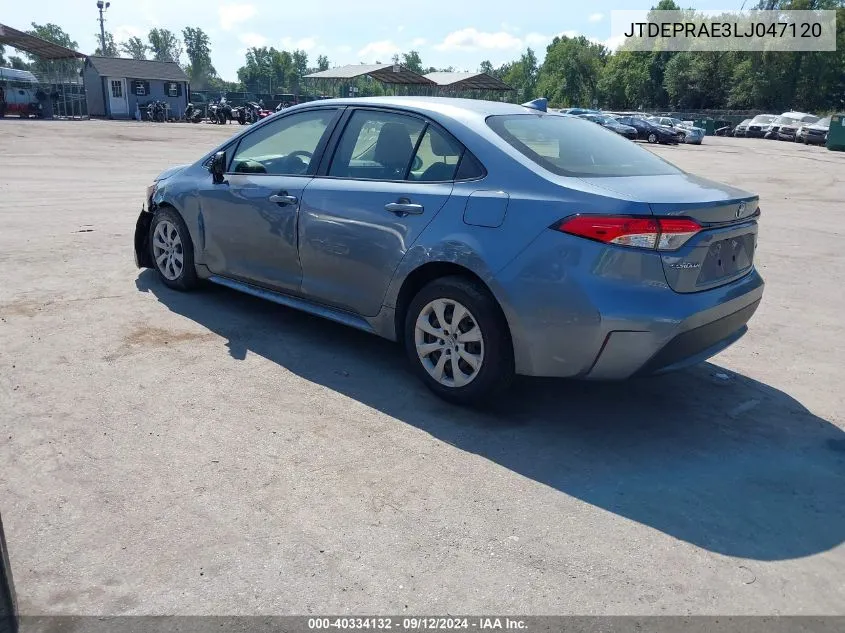 2020 Toyota Corolla Le VIN: JTDEPRAE3LJ047120 Lot: 40334132