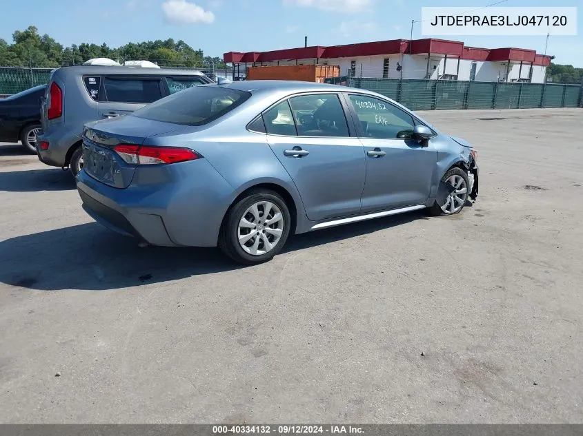 JTDEPRAE3LJ047120 2020 Toyota Corolla Le