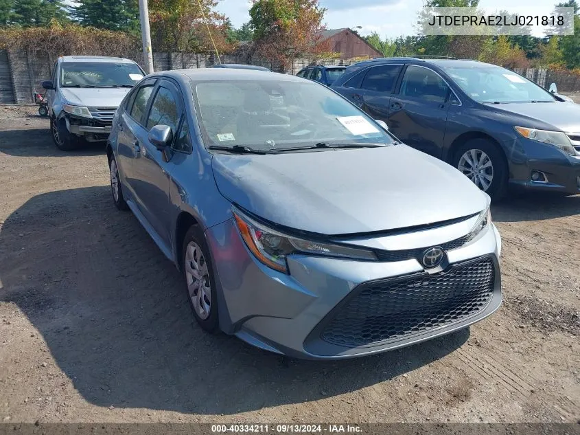 2020 Toyota Corolla Le VIN: JTDEPRAE2LJ021818 Lot: 40334211