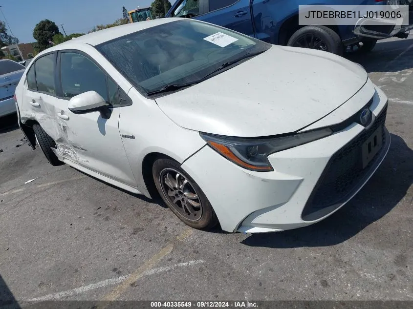 2020 Toyota Corolla Le VIN: JTDEBRBE1LJ019006 Lot: 40335549