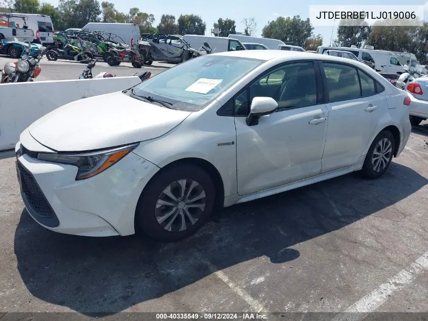 2020 Toyota Corolla Le VIN: JTDEBRBE1LJ019006 Lot: 40335549