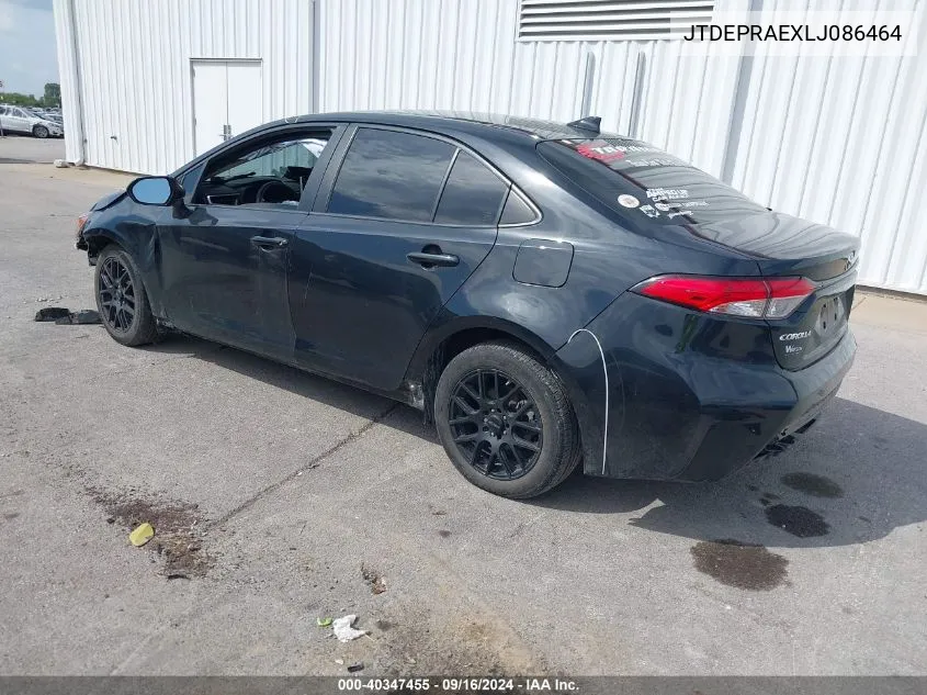 2020 Toyota Corolla Le VIN: JTDEPRAEXLJ086464 Lot: 40347455