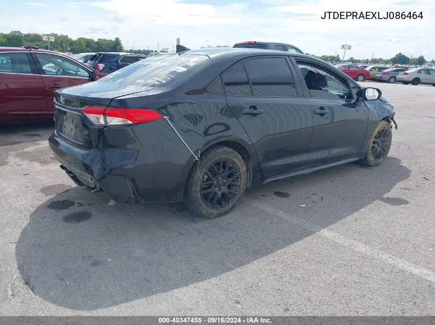 2020 Toyota Corolla Le VIN: JTDEPRAEXLJ086464 Lot: 40347455