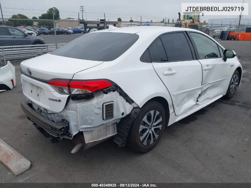 2020 Toyota Corolla Hybrid Le VIN: JTDEBRBE0LJ029719 Lot: 40349925