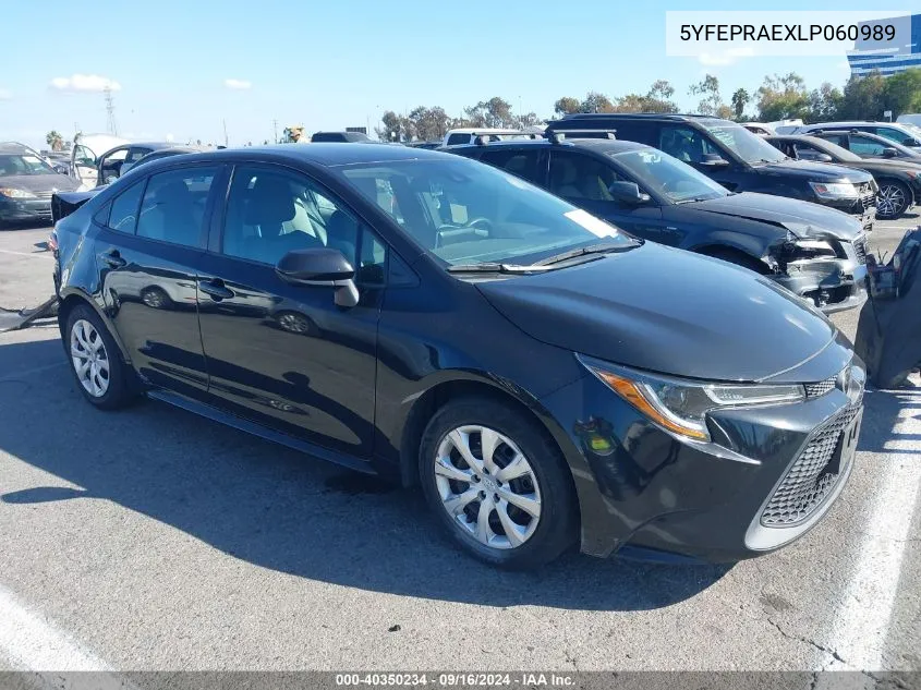 2020 Toyota Corolla Le VIN: 5YFEPRAEXLP060989 Lot: 40350234