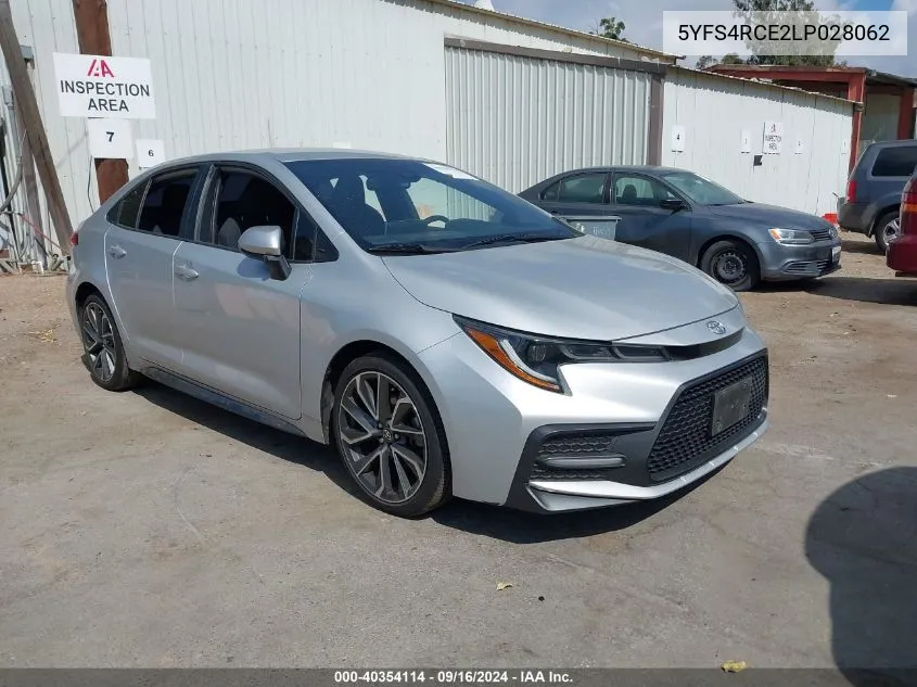 2020 Toyota Corolla Se VIN: 5YFS4RCE2LP028062 Lot: 40354114