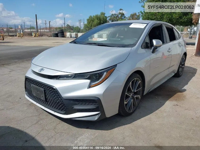 2020 Toyota Corolla Se VIN: 5YFS4RCE2LP028062 Lot: 40354114