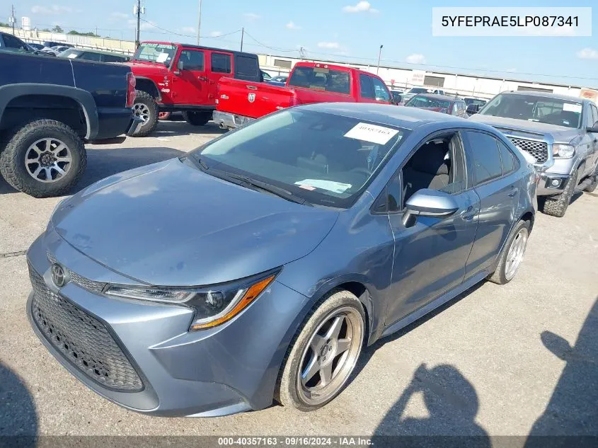 2020 Toyota Corolla Le VIN: 5YFEPRAE5LP087341 Lot: 40357163