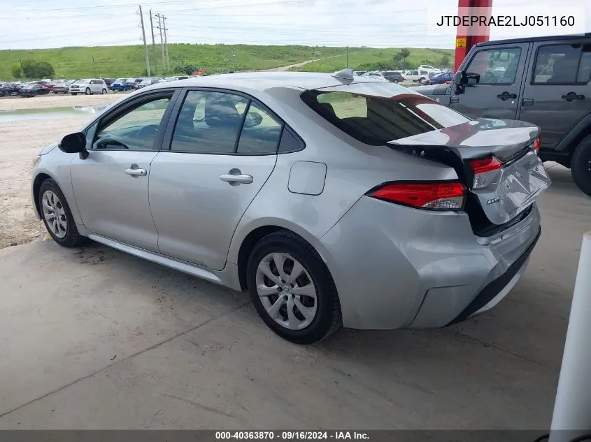 JTDEPRAE2LJ051160 2020 Toyota Corolla Le