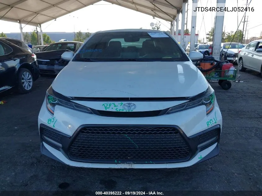 2020 Toyota Corolla Se VIN: JTDS4RCE4LJ052416 Lot: 40395222