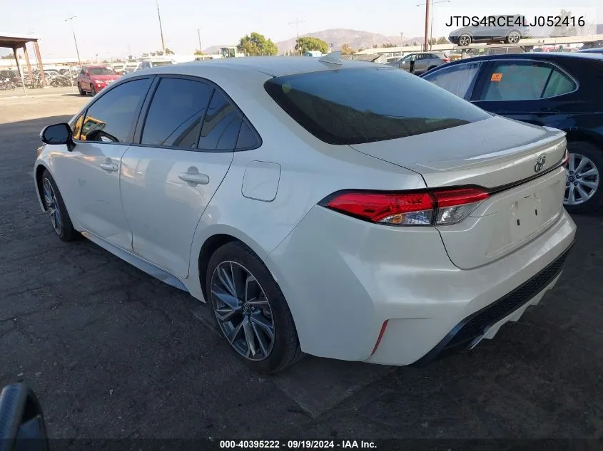 2020 Toyota Corolla Se VIN: JTDS4RCE4LJ052416 Lot: 40395222