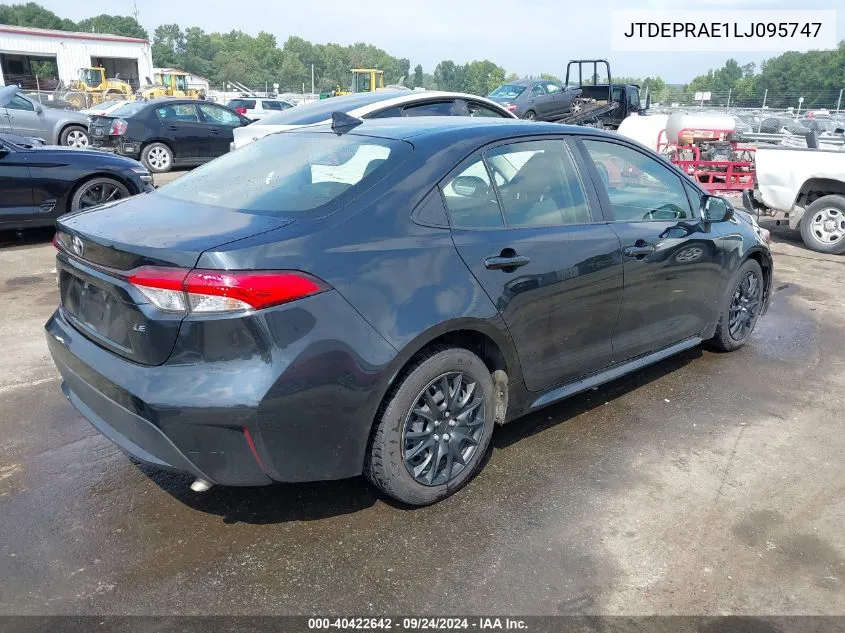 2020 Toyota Corolla Le VIN: JTDEPRAE1LJ095747 Lot: 40422642