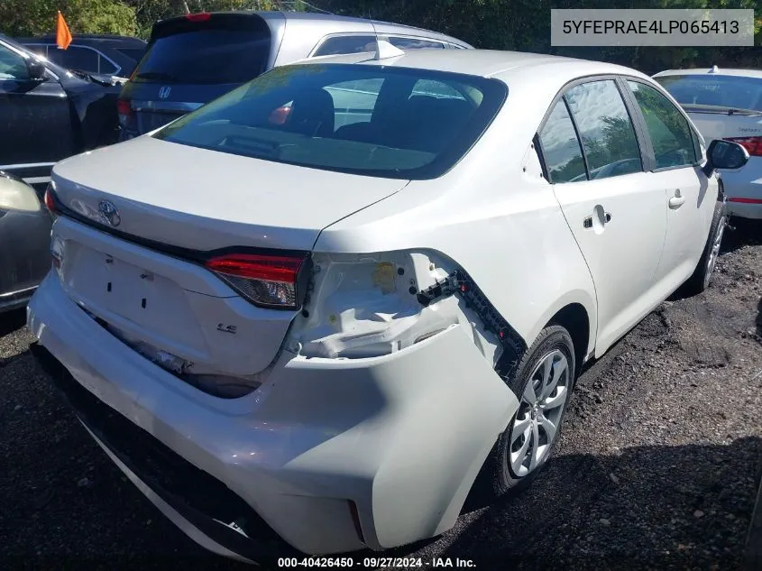 2020 Toyota Corolla Le VIN: 5YFEPRAE4LP065413 Lot: 40426450