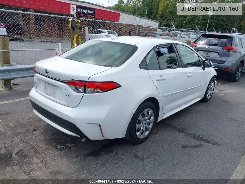 2020 Toyota Corolla Le VIN: JTDEPRAE1LJ101160 Lot: 40441787