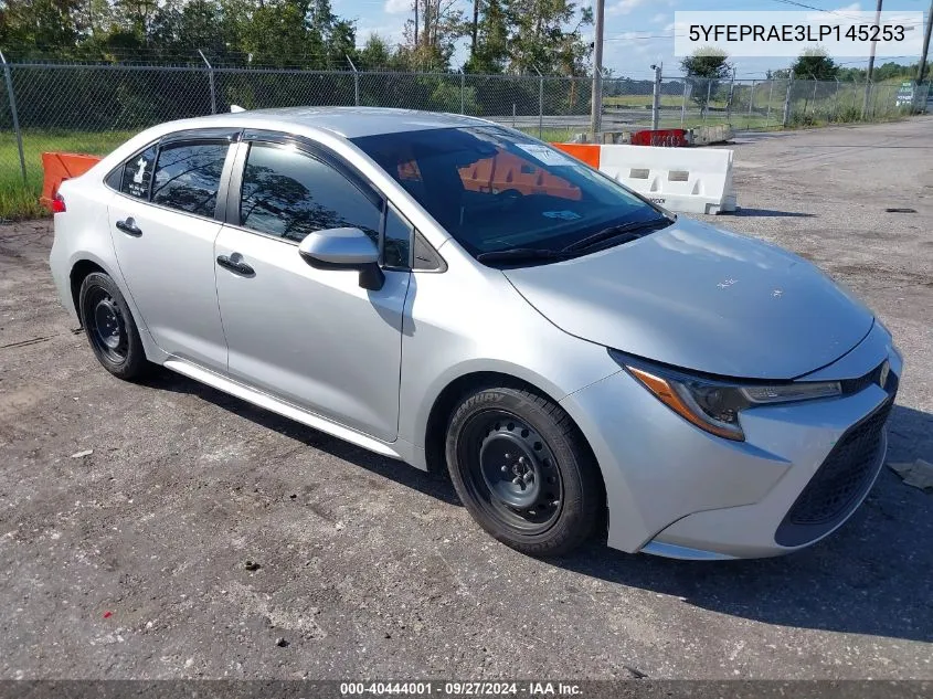 2020 Toyota Corolla Le VIN: 5YFEPRAE3LP145253 Lot: 40444001