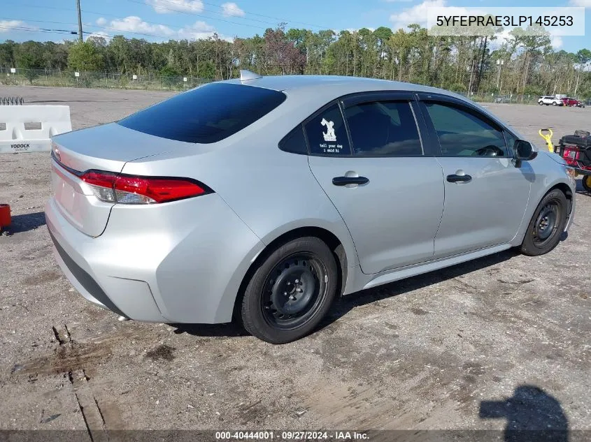 2020 Toyota Corolla Le VIN: 5YFEPRAE3LP145253 Lot: 40444001