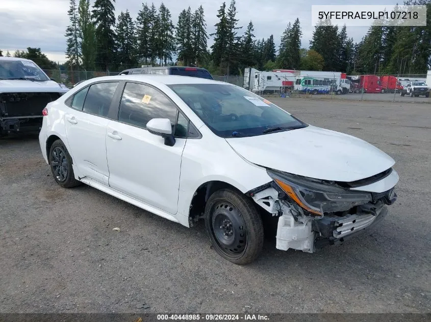 2020 Toyota Corolla Le VIN: 5YFEPRAE9LP107218 Lot: 40448985