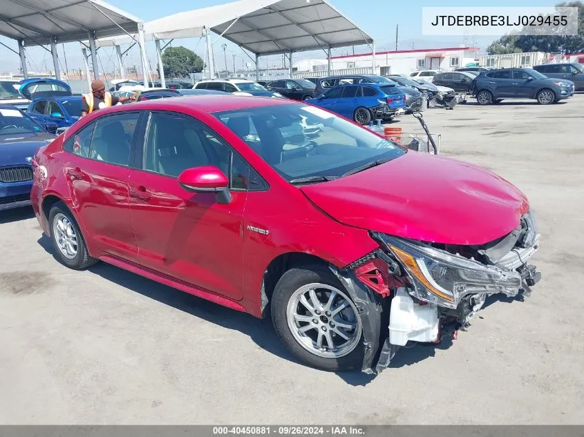 JTDEBRBE3LJ029455 2020 Toyota Corolla Hybrid Le