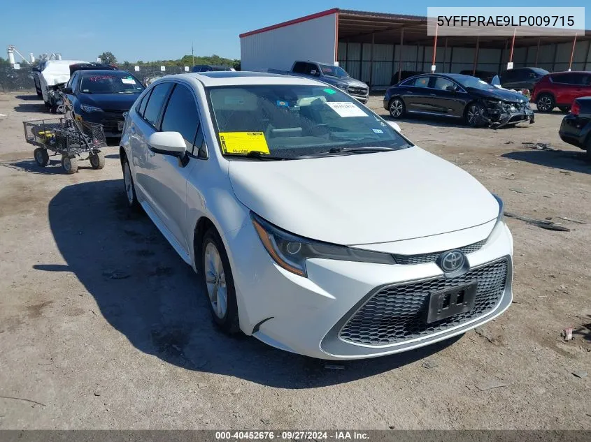 2020 Toyota Corolla Xle VIN: 5YFFPRAE9LP009715 Lot: 40452676