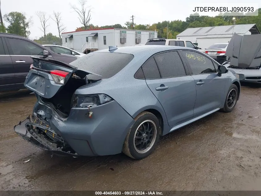 2020 Toyota Corolla Le VIN: JTDEPRAE8LJ090593 Lot: 40454603