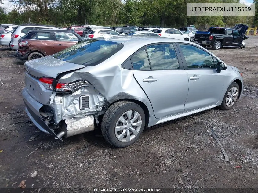 JTDEPRAEXLJ115509 2020 Toyota Corolla Le