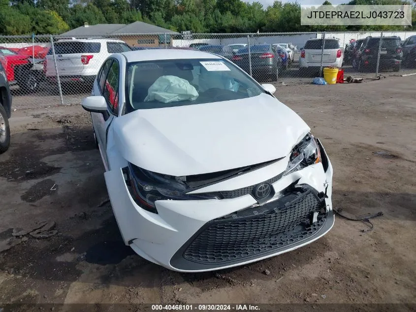 2020 Toyota Corolla Le VIN: JTDEPRAE2LJ043723 Lot: 40468101