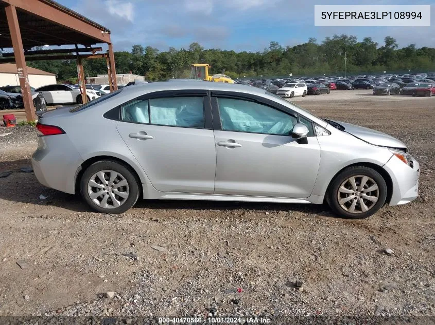 5YFEPRAE3LP108994 2020 Toyota Corolla Le