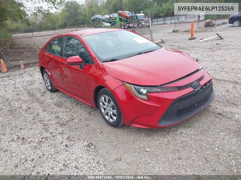 2020 Toyota Corolla Le VIN: 5YFEPRAE6LP125269 Lot: 40471440