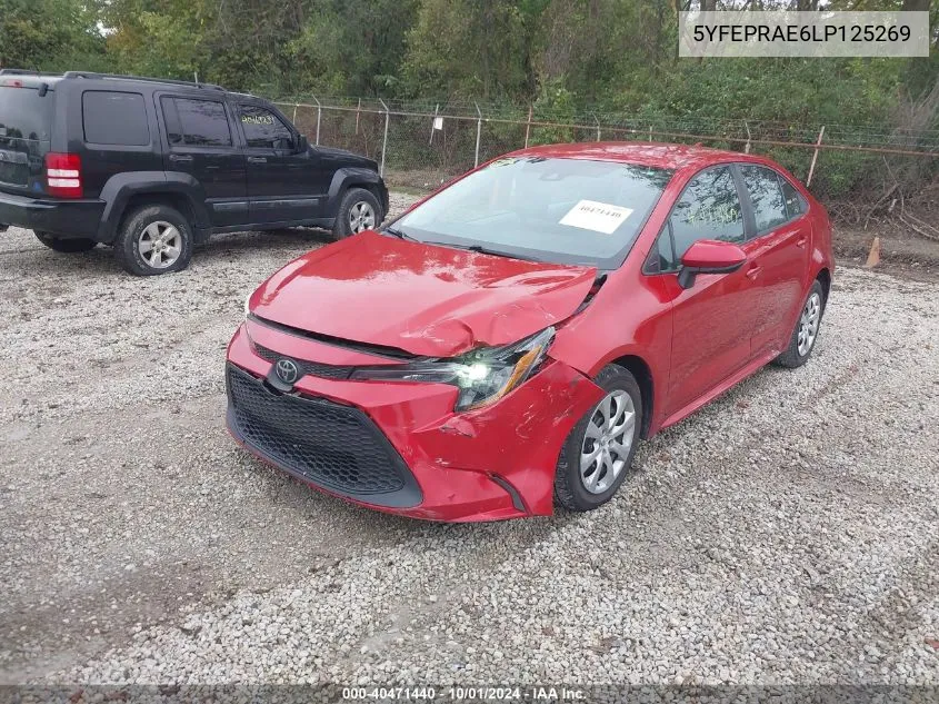 2020 Toyota Corolla Le VIN: 5YFEPRAE6LP125269 Lot: 40471440