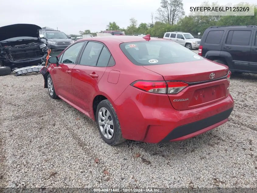 2020 Toyota Corolla Le VIN: 5YFEPRAE6LP125269 Lot: 40471440