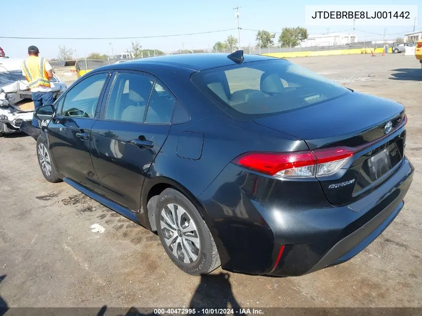 2020 Toyota Corolla Hybrid Le VIN: JTDEBRBE8LJ001442 Lot: 40472995