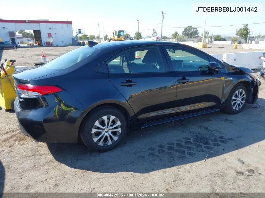 2020 Toyota Corolla Hybrid Le VIN: JTDEBRBE8LJ001442 Lot: 40472995