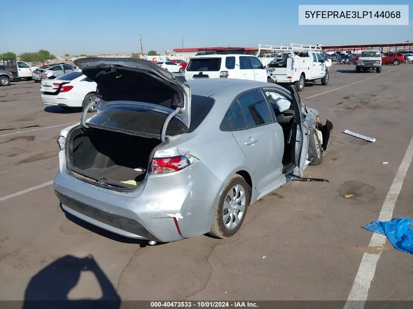 5YFEPRAE3LP144068 2020 Toyota Corolla Le