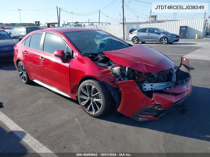 2020 Toyota Corolla Xse VIN: JTDT4RCE5LJ038349 Lot: 40494942