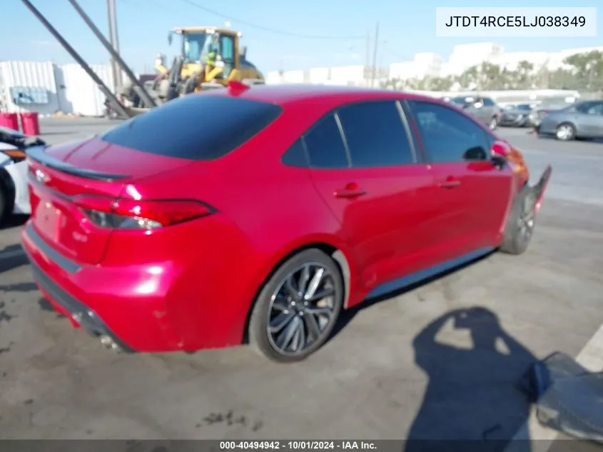 2020 Toyota Corolla Xse VIN: JTDT4RCE5LJ038349 Lot: 40494942