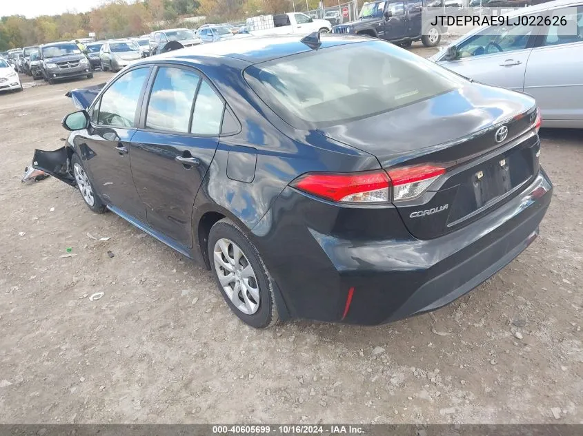 2020 Toyota Corolla Le VIN: JTDEPRAE9LJ022626 Lot: 40605699