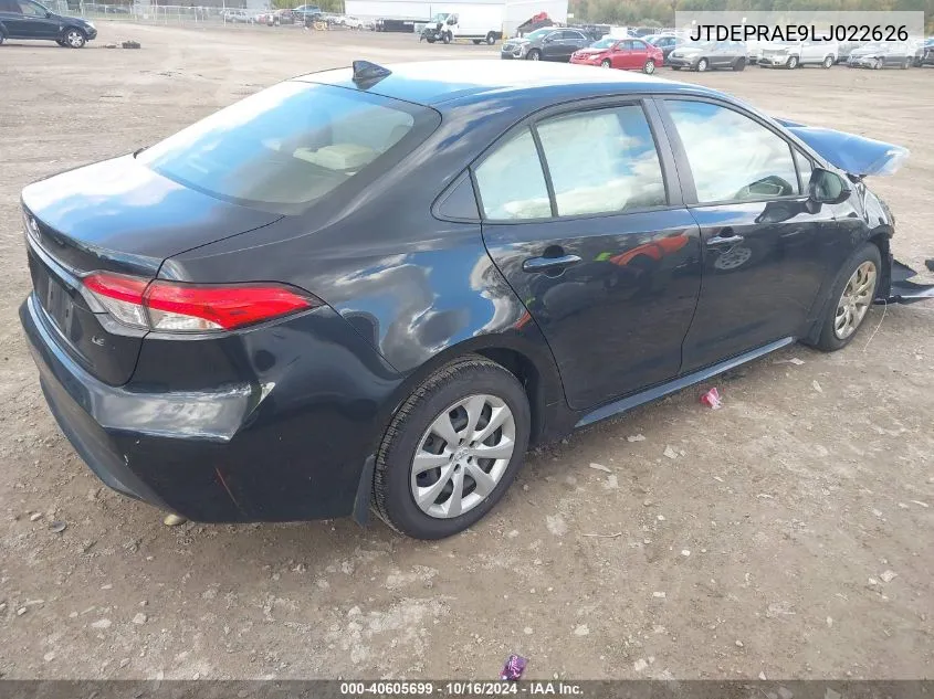 2020 Toyota Corolla Le VIN: JTDEPRAE9LJ022626 Lot: 40605699