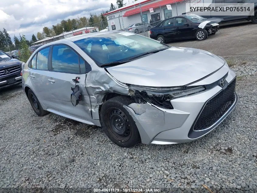 2020 Toyota Corolla Le VIN: 5YFEPRAEXLP076514 Lot: 40617179