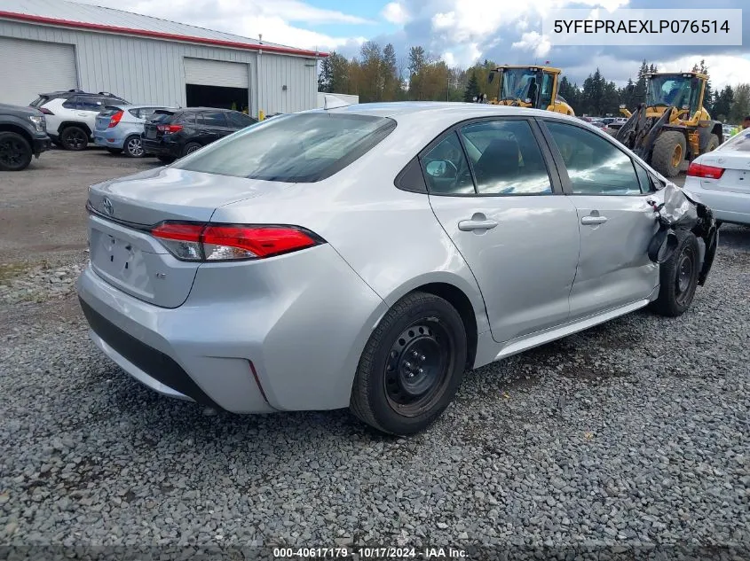 5YFEPRAEXLP076514 2020 Toyota Corolla Le