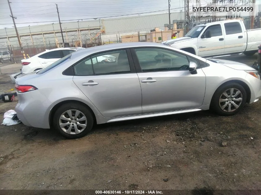 2020 Toyota Corolla Le VIN: 5YFEPRAE7LP054499 Lot: 40630146