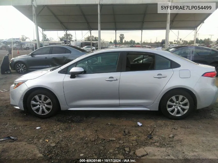 2020 Toyota Corolla Le VIN: 5YFEPRAE7LP054499 Lot: 40630146