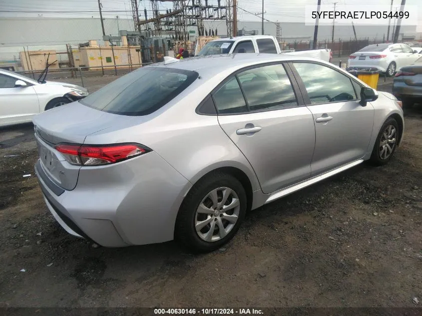 2020 Toyota Corolla Le VIN: 5YFEPRAE7LP054499 Lot: 40630146