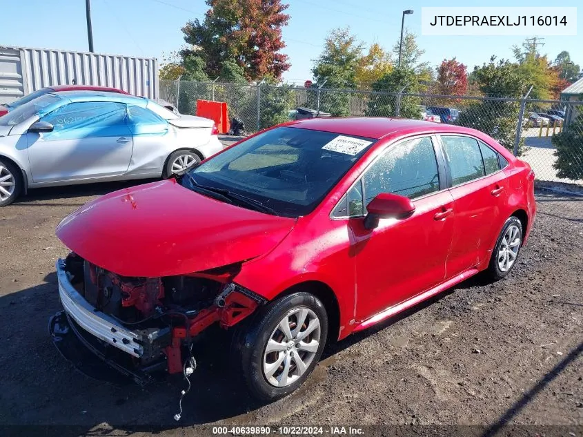 JTDEPRAEXLJ116014 2020 Toyota Corolla Le