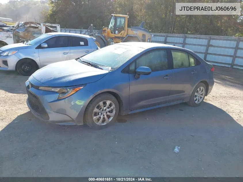 2020 Toyota Corolla Le VIN: JTDEPRAE0LJ060696 Lot: 40651651