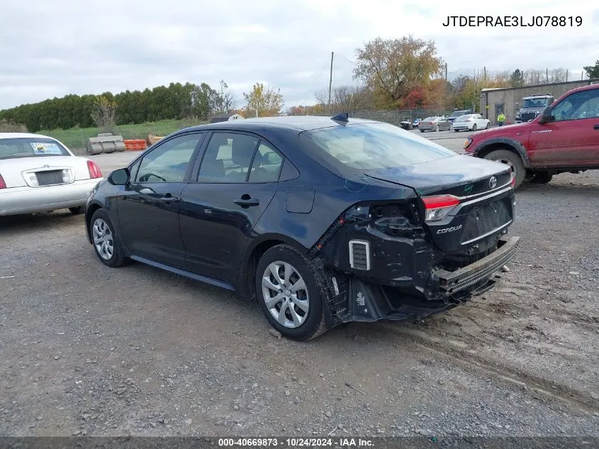 JTDEPRAE3LJ078819 2020 Toyota Corolla Le