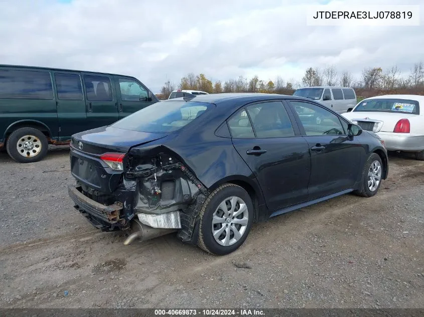 JTDEPRAE3LJ078819 2020 Toyota Corolla Le